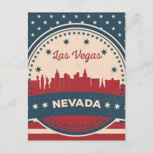 Retro Las Vegas Skyline Briefkaart