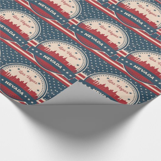 Retro Las Vegas Skyline Cadeaupapier (Hoek)