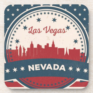 Retro Las Vegas Skyline Drankjes Onderzetter