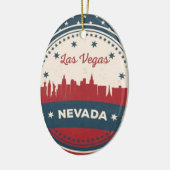 Retro Las Vegas Skyline Keramisch Ornament (Links)