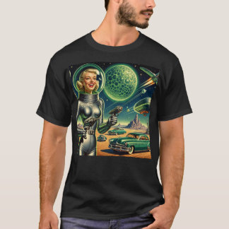 Retro Laserstraal Pin-Up T-shirt