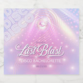 Retro Last Blast Disco Bachelorette v2 ID928 Sparkling Wijnetiket (Enkel label)