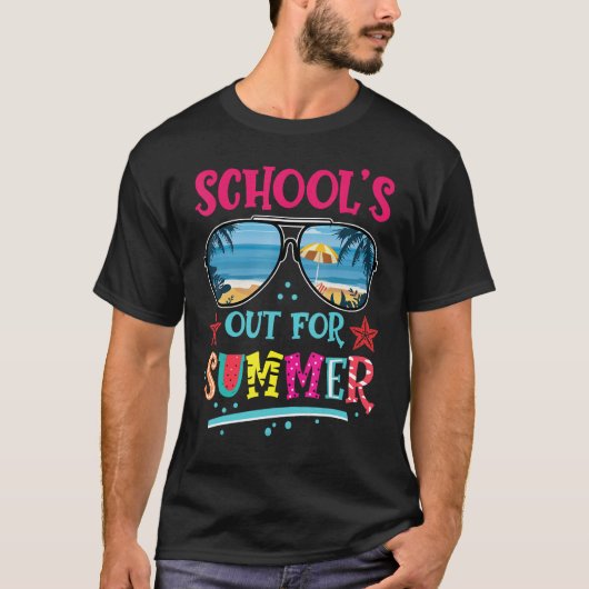 Retro Last Day of School's Out For Summer Teacher  T-shirt (Voorkant)
