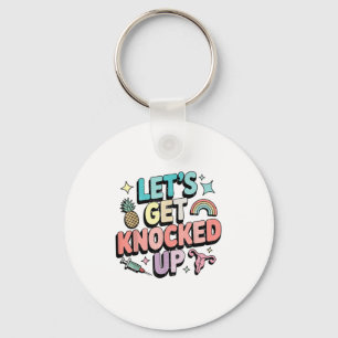 Retro Laten we krijgen knock-up IVF Fertility Tran Sleutelhanger