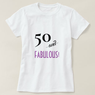 Retro Lavender 50 en FABULOUS! 50ste verjaardag T-shirt