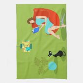 Retro Leading Woman Kitchen Towel Theedoek (Verticaal)