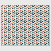 Retro Leaf Mid Century Modern Cadeaupapier (Vlak)