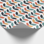Retro Leaf Mid Century Modern Cadeaupapier (Hoek)