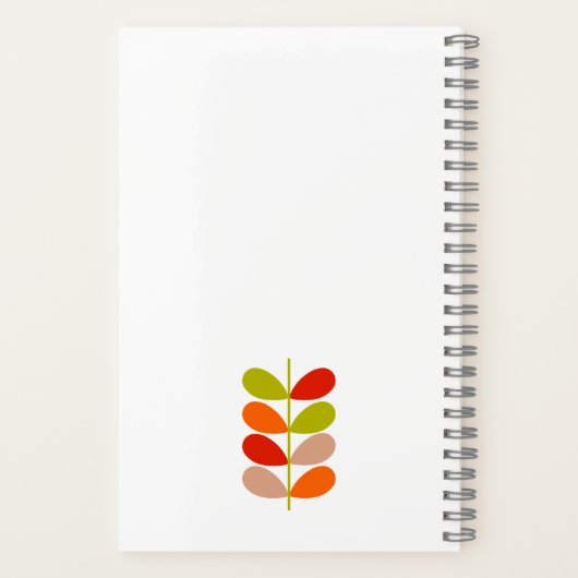 Retro Leaf Notitieboek - Modern Mid-Century (Achterkant)