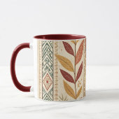 Retro Leaf Pattern Artistic Design Coffee Tea Mug Mok (Links)