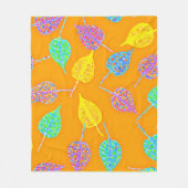 Retro Leaf Pattern Fleece Deken (Voorkant)
