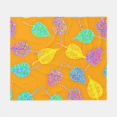 Retro Leaf Pattern Fleece Deken (Voorkant (Horizontaal))