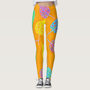 Retro Leaf Pattern Leggings