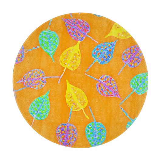Retro Leaf Pattern Snijplank (Voorkant)