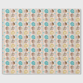 Retro Leaf Stem Custom Photo Birthday Cadeaupapier (Vlak)