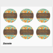 Retro Leaves Pattern Wedding Favor Stickers (Vel)