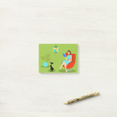 Retro Lecture femme Post-It Notes (Sur un bureau)