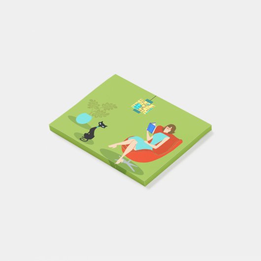 Retro Lecture femme Post-It Notes (Incliné)