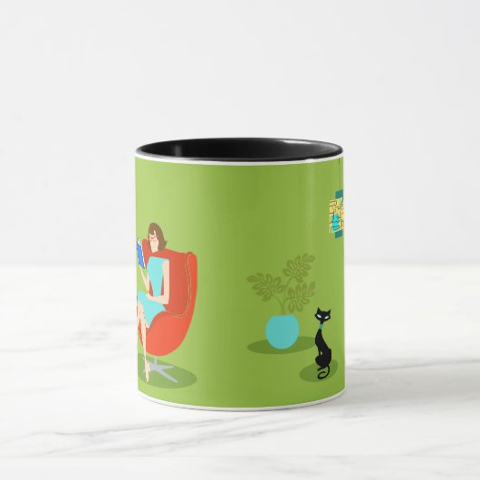 Retro Lecture femme Ringer Mug (Centre)