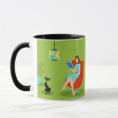 Retro Lecture femme Ringer Mug (Gauche)