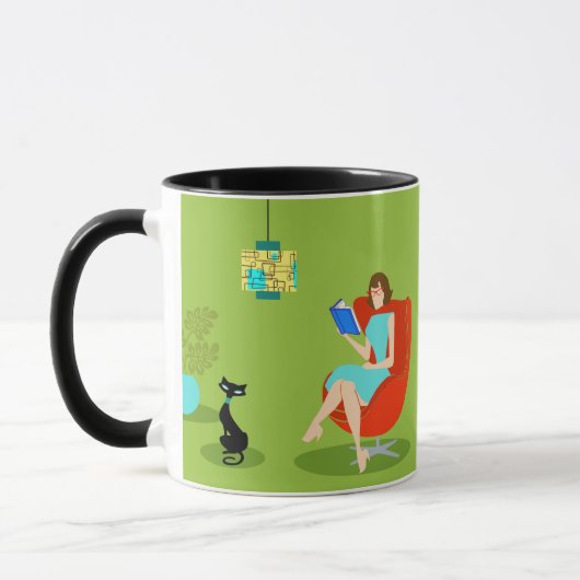 Retro Lecture femme Ringer Mug (Gauche)