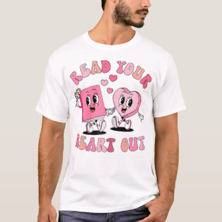 Retro Lees je hart uit Valentijnsdag Teacher T-shirt