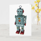 Retro Lege Wenskaart van de Robot Kaart (Gele Bloem)