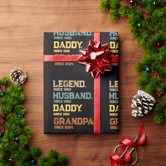 Retro Legend Echtgenoot Daddy Opa Custom Cadeaupapier (Feestdagen Geschenken)