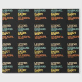 Retro Legend Echtgenoot Daddy Opa Custom Cadeaupapier (Vlak)