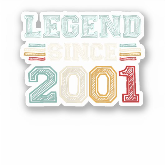  retro Legend sinds 2001 Sticker (Voorkant)