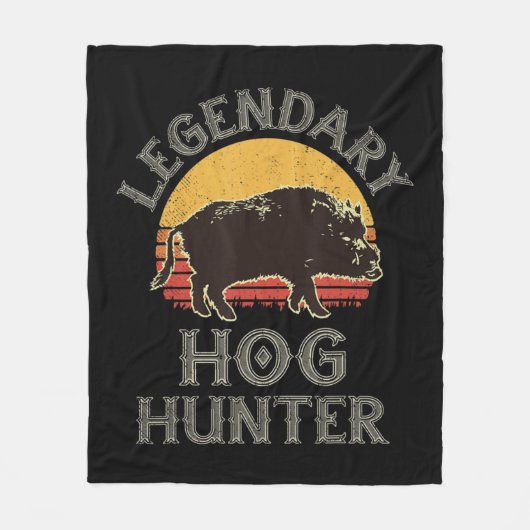 Retro Legendary Hog Hunter Pig Hog Boar Hu Fleece Deken (Voorkant)