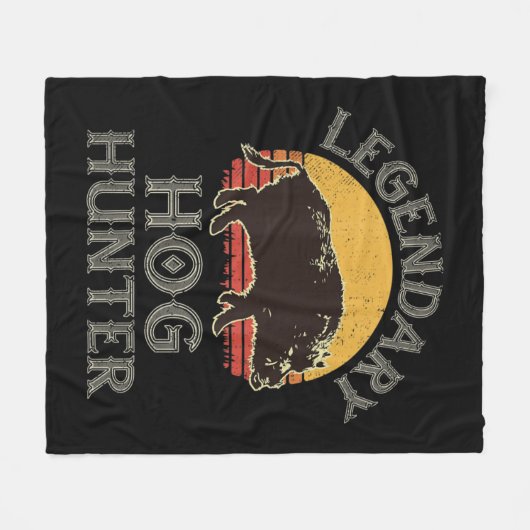 Retro Legendary Hog Hunter Pig Hog Boar Hu Fleece Deken (Voorkant (Horizontaal))