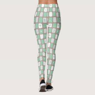 Retro Leggings van Starbursts van de Jade
