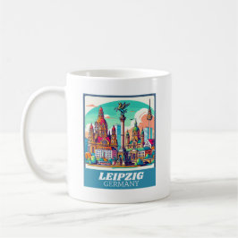 Retro Leipzig Skyline Koffiemok