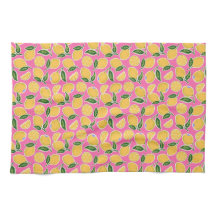 Retro Lemon Slices op Hot Pink