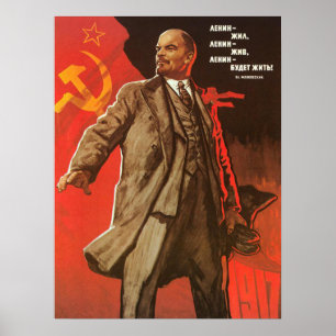 Retro Lenin Poster van de Russische revolutie