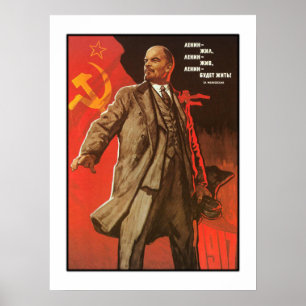 Retro Lenin Poster van de Russische revolutie