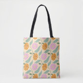 Retro lente bloemen draagtas (Voorkant)
