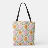 Retro lente bloemen draagtas (Achterkant)
