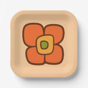 Retro Lente Bloesem Papieren Bordje