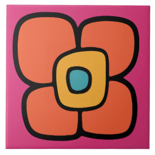 Retro Lente Bloesem Tegeltje