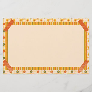 Retro Lente Handgetekende Nep Washi Bloem Streep Briefpapier