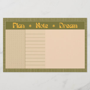 Retro lente handgetekende plan en droom groene ras briefpapier