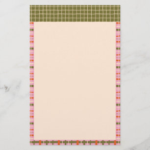 Retro Lente Handgetekende Ruit en Raster Verticaal Briefpapier