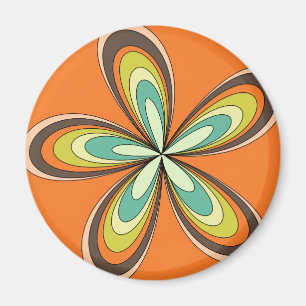 Retro lente hippie bloemenpower uit de jaren 70 magneet