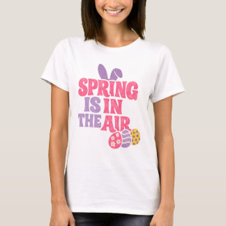 Retro Lente In De Lucht Paashaas En Eieren T-shirt