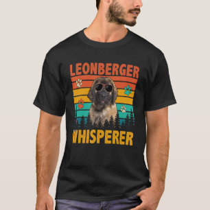 Retro Leonberger Whisperer Dog Zonnebrillen T-shirt