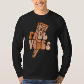 Retro Leopard Lightning Bolt Herfst Vibes Autumn L T-shirt (Voorkant)