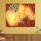 Retro Leopard printhuid Canvas Afdruk (Insitu (Woonkamer))