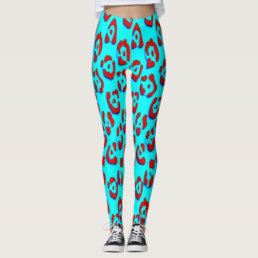 retro leopard skin pattern leggings (Voorkant)